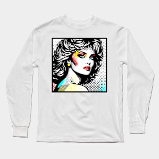 Pop Art Girl 80s Long Sleeve T-Shirt